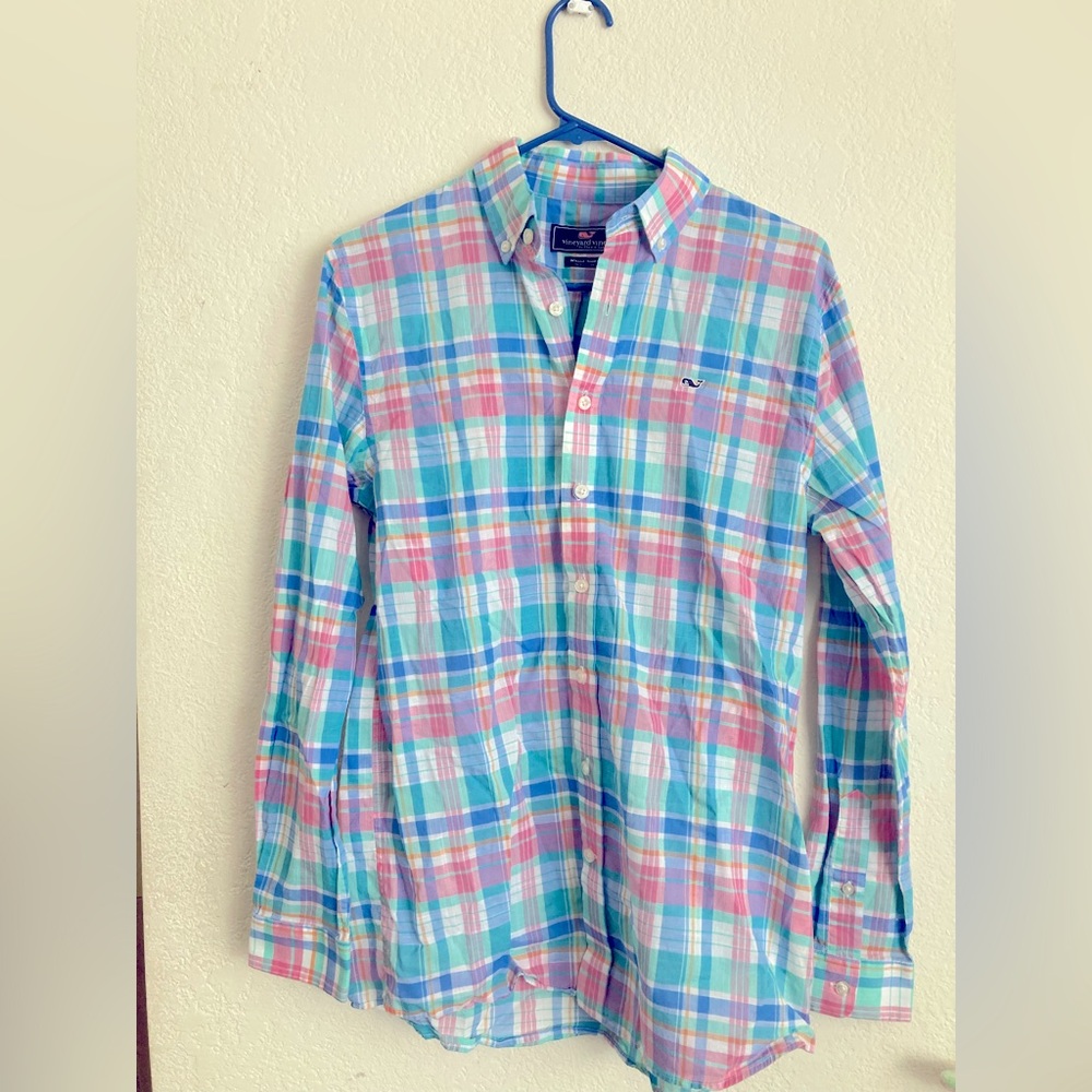 Vineyard Vines Wale Shirt Plaid Button Up XL